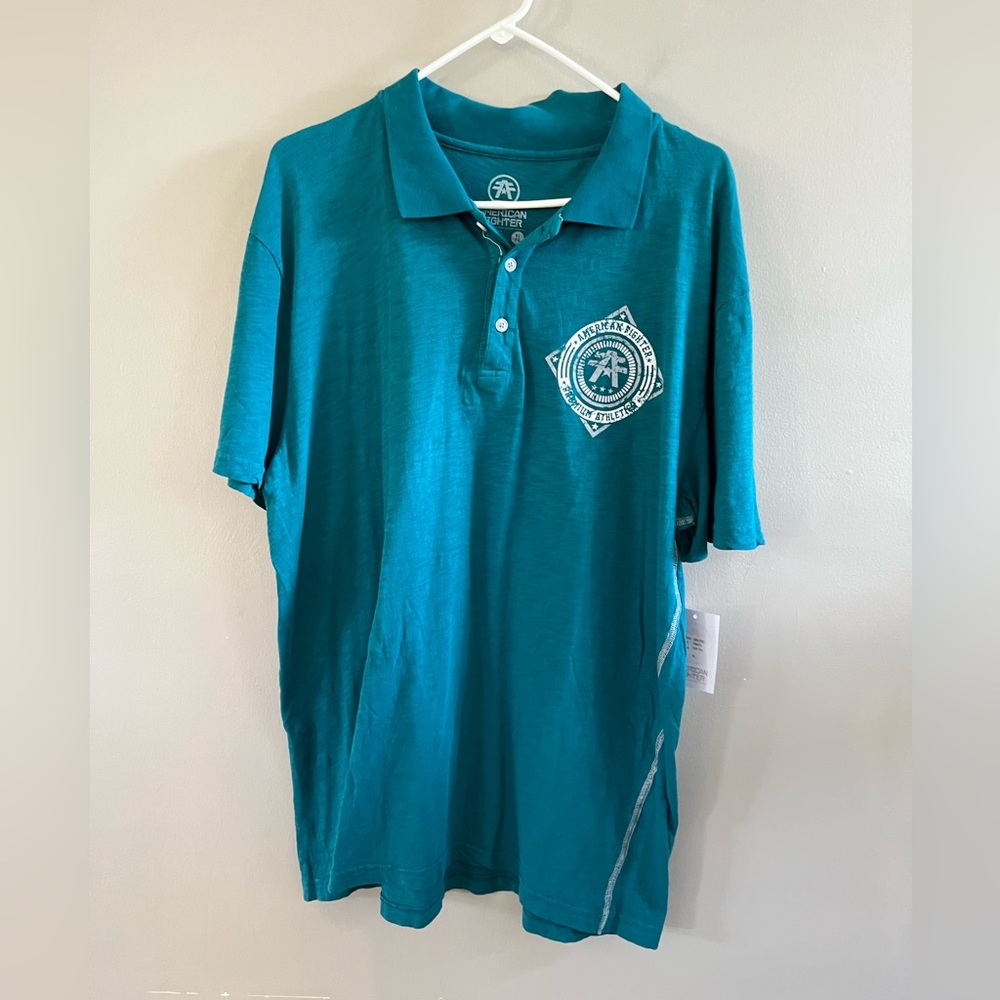NWT American Fighter Polo Tee‎ - Abeline Dark Teal Men's Polo XL